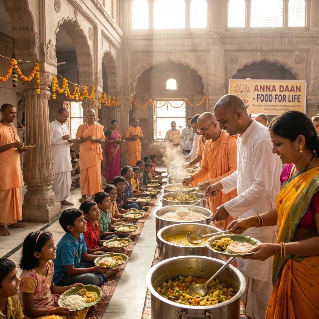 Anna Daan seva – sattvik meals served to children and families